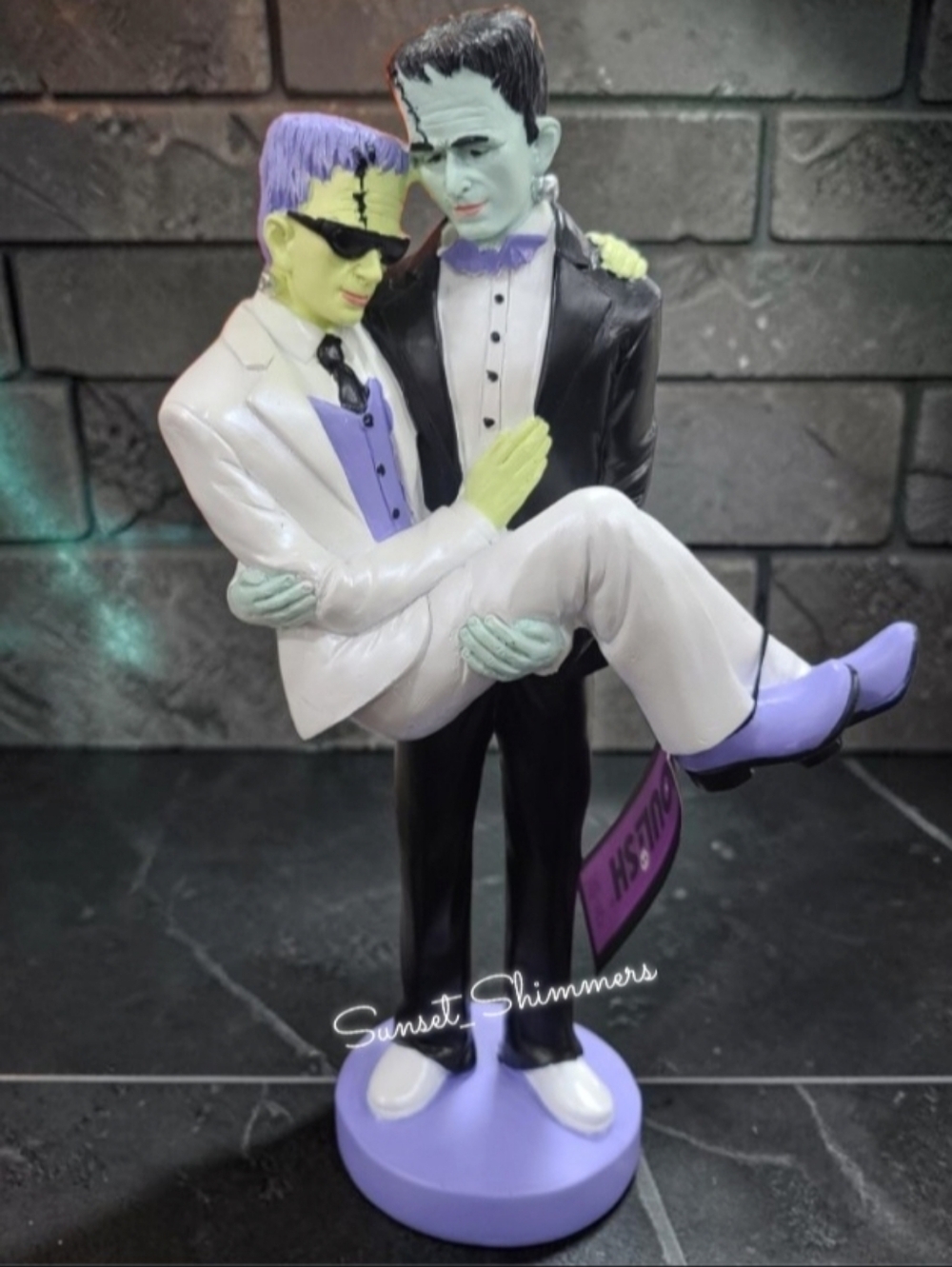 GOULISH Brides Of Frankenstein Dancing Figurine Viral LGBTQ Halloween Decor - Picture 7 of 7